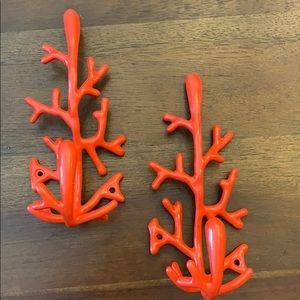 Anthropologie | Coral Wall Hooks
